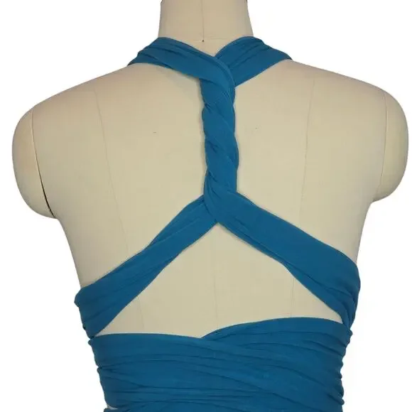 ChristinTina Convertible Infinity Wrap Dress Small Teal Blue Modal Cocktail - Picture 5 of 8